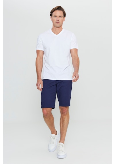 Ac&Co / Altınyıldız Classics Slim Fit Dar Kesim V Yaka Pamuklu Erkek Tişört Beyaz
