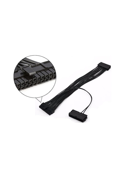 Alfais 5145 24 Pin Atx Dual Psu Çoklayıcı Adaptör Anakart Mining Kablosu