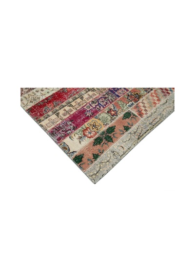Bespoky Çok Renkli Bohem Patchwork Salon Halısı El Dokuma