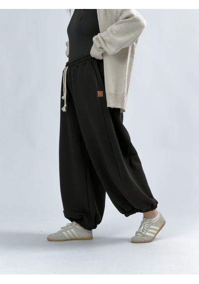 Cocopelli Siyah Oversize Kadın Baggy Pantolon Coc3427