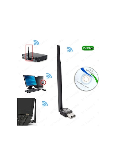Pıx-lınk Wireless Wifi Adaptör 2.4 Ghz 150 Mbps 5 Dbi Antenli