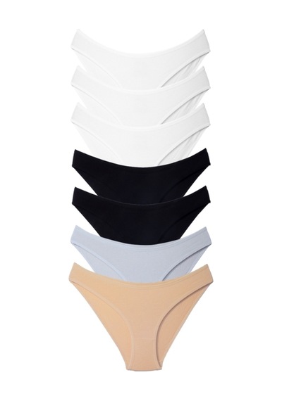 Alya Underwear Kedi Baskılı Su Yolu Lastikli Kadın Bikini Külot-7'li Paket Y02