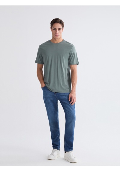 Lcwaıkıkı Classic Yeşil %100 Pamuk Regular Fit Basic Tişört