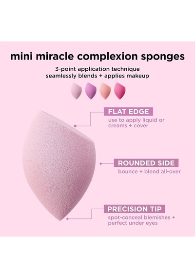 Lexroo 4 Mini Miracle Complexion Sponges - 4 Lü Makyaj Süngeri 1 Paket 1 X 1 Adet