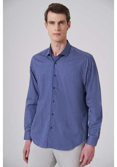 Morven Erkek Lacivert Pamuk Trend Dynamic Fit İtalyan Yaka Gömlek 26mc004060200 Lacivert