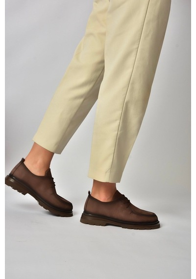 Fox Shoes Z555261101 Kahverengi Hakiki Deri Nubuk Kadın Ayakkabı