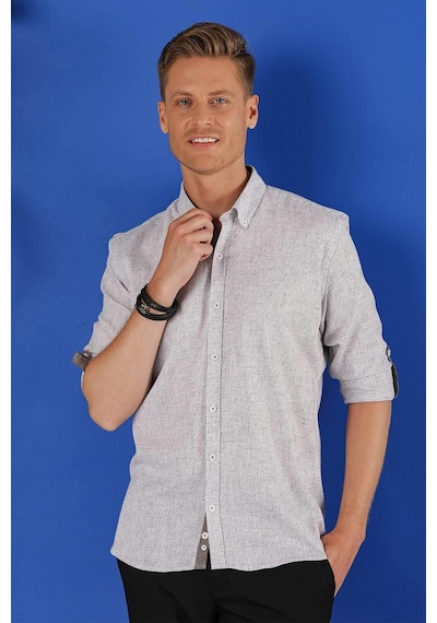 Efor G 1555 Slim Fit Vizon Klasik Gömlek Vizon