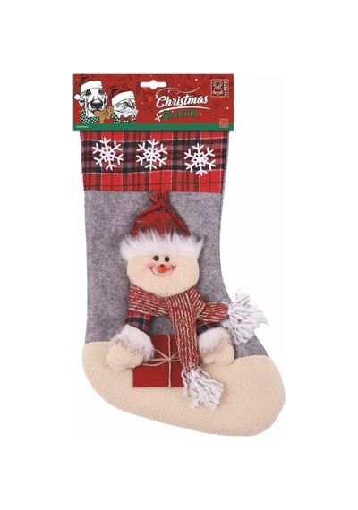 Christmas Stocking Snowman Köpek Oyuncağı