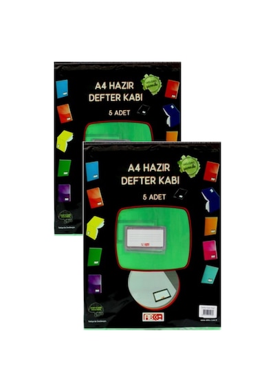 Buzlu Yeşil Hazır Kitap Kaplığı A4 Boy Kendinden Yapışkanlı Ayarlabilir Tasarım, Etiketli 10 Adet