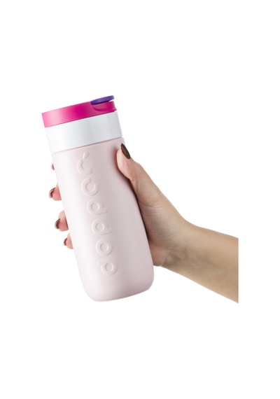 Dopper Travel Mug Yalıtımlı Termos Bardak 400 Ml - Çilek Pembesi Açık Pembe / Beyaz