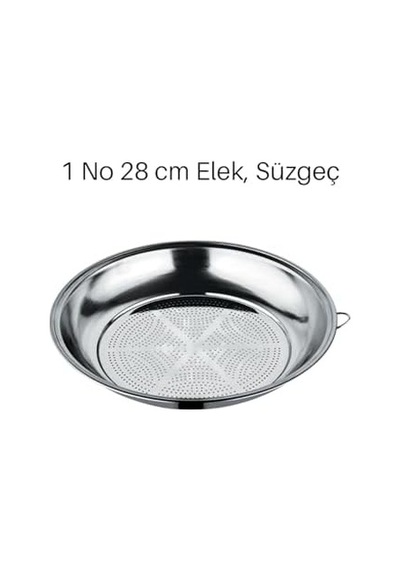 1 No 28cm Klasik Süzgeç, Kevgir Seti Paslanmaz Çelik Salça Kevgiri, Elek Açık