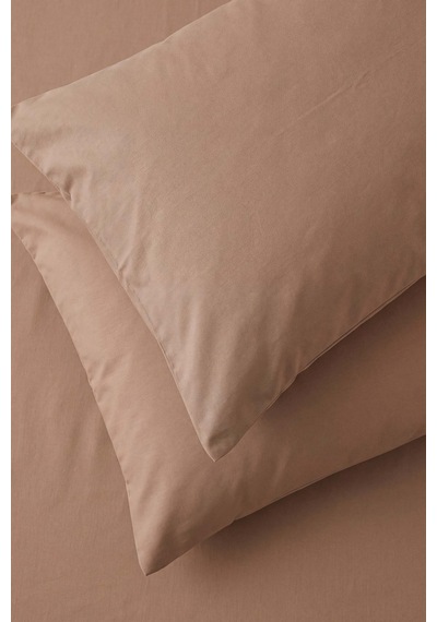 Açık Kahverengi %100 Pamuklu 2'li Yastık Kılıfı 50x70 Cm