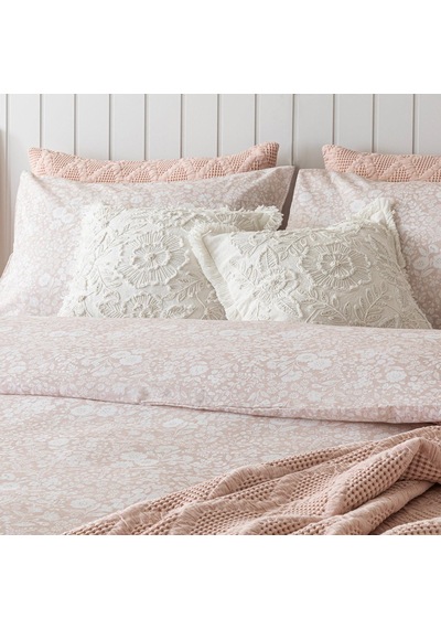 Dahlıa Bambu Extra King Size Nevresim Seti 260x220 Cm Pudra/ekru