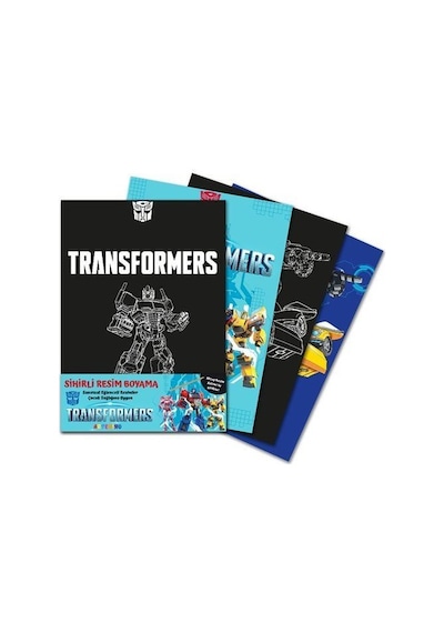 Transformers Sihirli Resim Boyama Ahşap Kalem Hediyeli