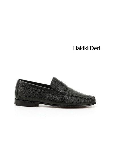 Gönderi(R) Gönderi R Erkek Siyah Kösele Taban Hakiki Deri Loafer Ayakkabı Ddma84527509 Siyah