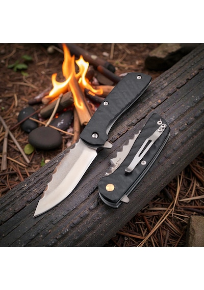 El Yapımı D2 K110 Çelik İçten Kilitli Çakı Dayanıklı Ve Keskin Tasarım Siyah