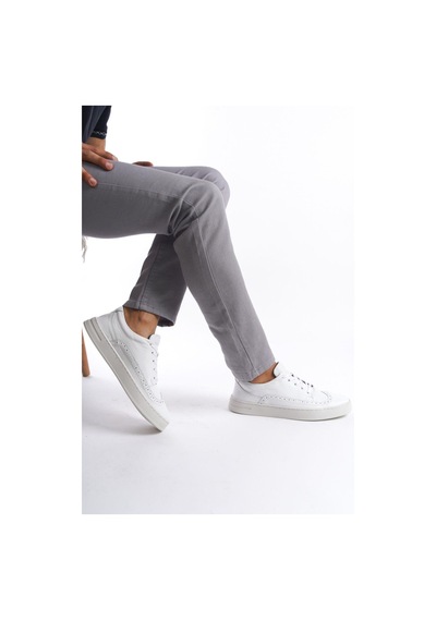 Mubiano Hakiki Deri Erkek Spor Ayakkabı & Sneaker Beyaz-mbkry013-b Beyaz
