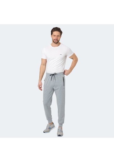 Slazenger NEAL KTN Erkek Fermuar Cepli Gri Eşofman Altı