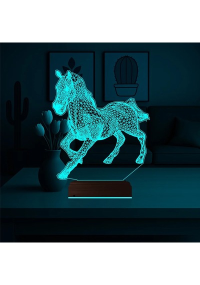 Luvivia At Tasarım 3d Lamba - Masa Gece Lambası V5 Şeffaf