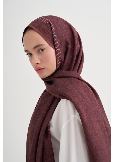 Carell Elenora Monogram Floş Şal Kızıl Çok Renkli