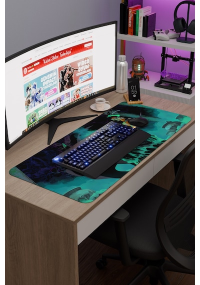 Hades 2 Kaymaz Dikişli Kauçuk Oyuncu Mousepad V5 - 90x40 Xxl Gaming Mouse Pad Fare Altlığı