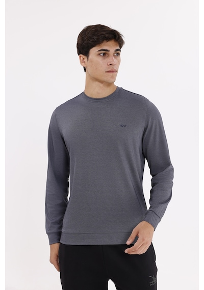 Rowinger Merserize Efektli Yumuşak Doku Ayarlanabilir Kapüşonlu Rahat Kalıp Kapüşonlu Sweatshirt Navyblue