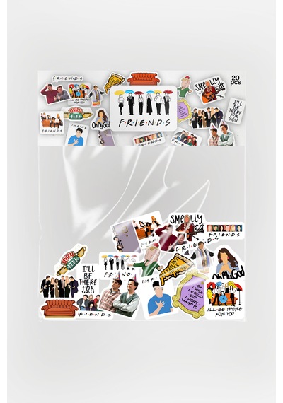 Friends Sticker Paketi 20 Parça Kaliteli Su Geçirmez Etiket Seti Çok Renkli