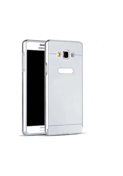 Samsung Uyumlu Galaxy A3 0,7 Mm Metal Bumper Arka Koruma Kapaklı Gri