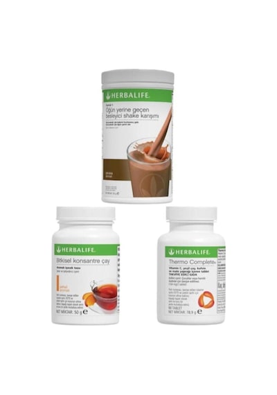 Herbalife 2 Çikolatalı Shake 50g Şeftalili Çay Thermo Complete Tablet