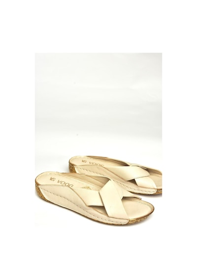Fox Shoes U555060003 Bej Hakiki Deri Terlik Bej-hakiki Deri Bej