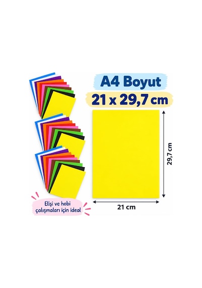 30 Adet A4 Renkli Elişi Kağıdı 10 Farklı Canlı Renk, Her Renkten 3 Adet 21 X 29,7 Cm 80 Gr Kesme, Katlama, Hobi, Okul Ve Sanat Etkinlikleri İçin