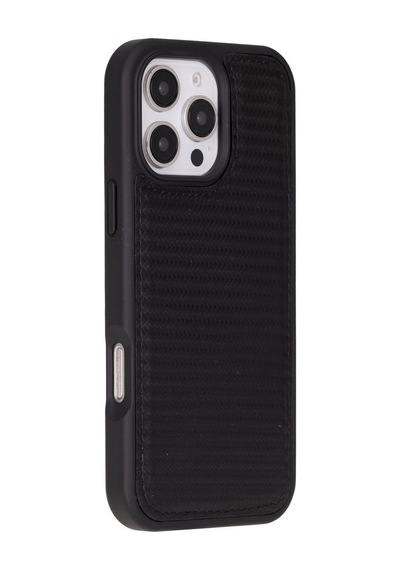 Cüzdan Taşıma Derdi Olmadan İphone 16 Pro Uyumlu Hakiki Deri El Yapımı Kart Yuvalı Kılıf Karbon Siyah Diğer