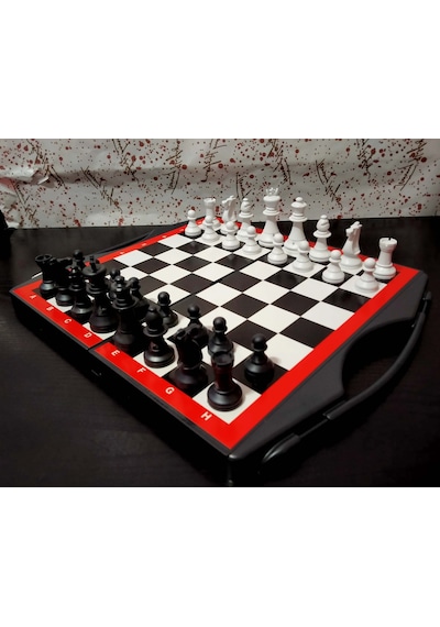Kutulu Çantalı Satranç Takımı Plastik Chess Oyun Seti