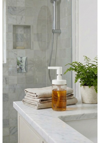 Tackan Cam Sıvı Sabunluk 2 Adet 2x200 Ml Beyaz