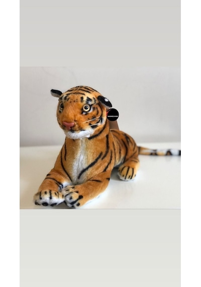 Sesli Kükreyen Kaplan Peluş 40 Cm Kahverengi