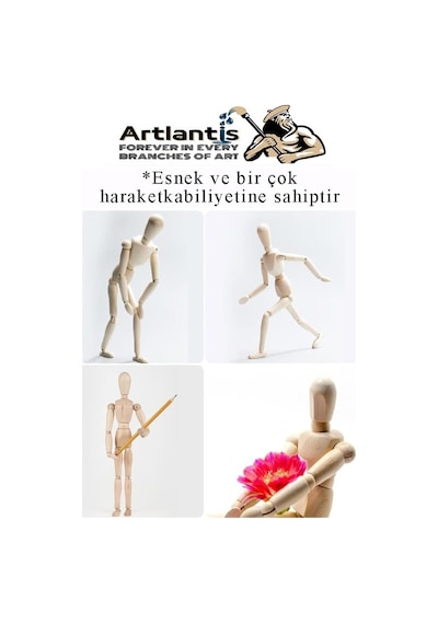 Ahşap İnsan Modeli 40 Cm 1 Paket Büyük İnsan Figürlü Ahşap Model Manken Resim Ressam Eğitimi Tahta Adam Kukla Stilist