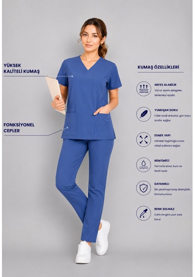 Üniforma Fırtına Mavi Hemşire Ve Doktor Forması Scrubs Takımı Likralı Alt Üst Üniforma Unisex Yarasa Kol Petrol Mavisi Üniforma Fırtına Mavi Hemşire Ve Doktor Forması Scrubs Takımı Likralı Alt Üst Üniforma Unisex Yarasa Kol Petrol Mavisi