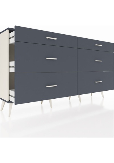 Arges Konsol 6 Çekmeceli 176x30x99 Aytaşı-antrasit Aytaşı-antrasit
