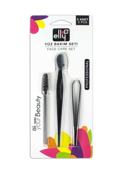 Elly Yüz Bakım Seti Cımbız, Kaş Usturası Ve Maskara Fırçası Ellyfaceset03