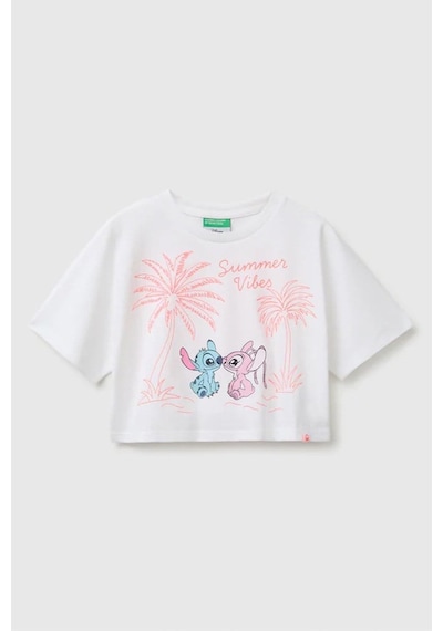 United Colors Of Benetton Kız Çocuk Lilo & Stitch Baskı Detaylı Crop T-shirt Beyaz 6-13 Yaş-2824 United Colors Of Benetton Kız Çocuk Lilo & Stitch Baskı Detaylı Crop T-shirt Beyaz 6-13 Yaş-2824