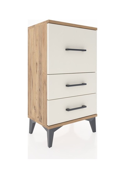 Arges Komodin Tek Raflı 2 Çekmeceli 44x30x80 Çam-aytaşı Atlas Çam