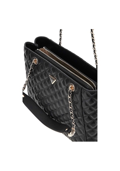 Guess Kadın Zincir Askılı Kapitone Tote Çanta - Siyah Siyah