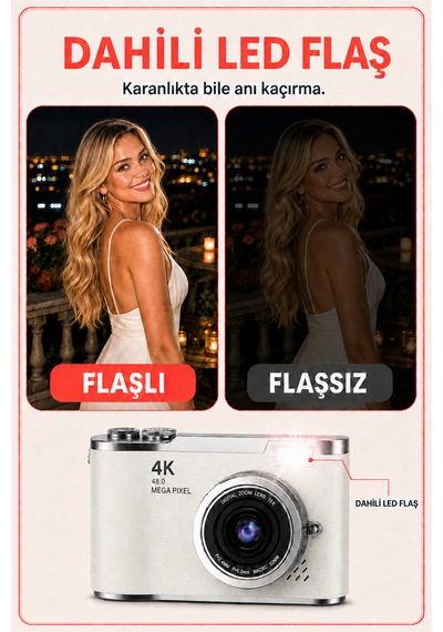 Solvis SOLVİSW Dijital Retro Fotoğraf Makinesi + 64 GB Sd Kart