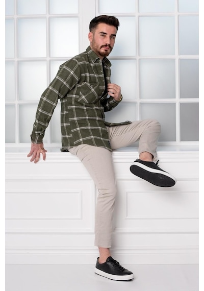 Dorss Slimfit Çift Cepli Ekoseli Erkek Oduncu Gömlek (516443866) Çok Renkli