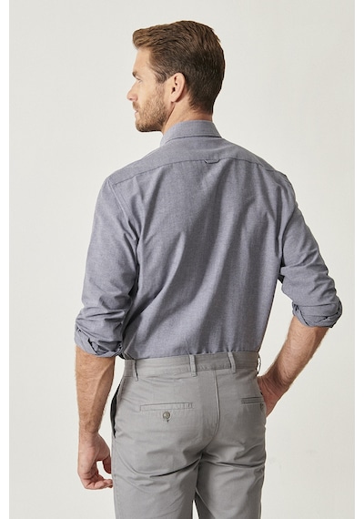 AC&Co / Altınyıldız Classics Erkek Antrasıt Slim Fit Dar Kesim Düğmeli Yaka Pamuklu Oxford Gömlek Antrasıt Antrasit AC&Co / Altınyıldız Classics Erkek Antrasıt Slim Fit Dar Kesim Düğmeli Yaka Pamuklu Oxford Gömlek Antrasıt Antrasit