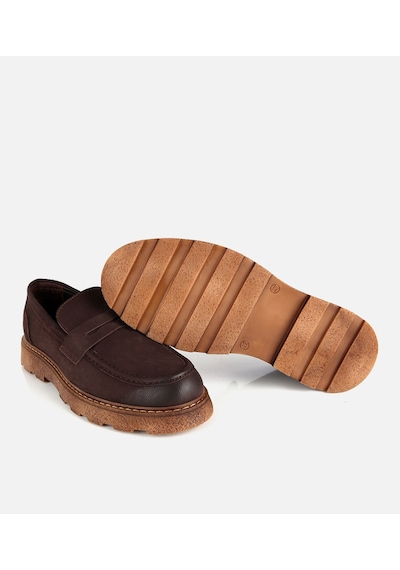 Hotiç Erkek Nubuk Deri Kahverengi Taban Detaylı Günlük Loafer 02ayh333820a480 02ayh333820a480