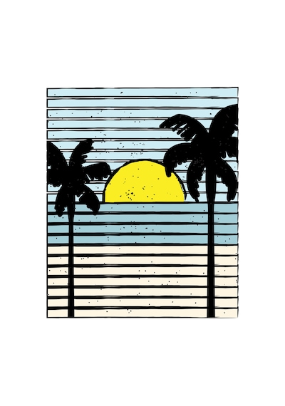 Paybuy Erkek Retro Nostalji Baskılı Tişört Miami Florida Temalı Günlük R Beyaz