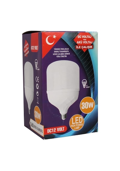 Geseus 30w 12v E27 Duy Beyaz Jumbo Led Ampul Yerli Üretim