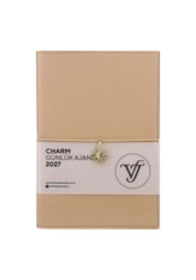 Victoria's Journals Charm-2027 Yılı Günlük Ajanda A5 -değişebilen Iç Ve Charm .yaldız Kenar. Bej