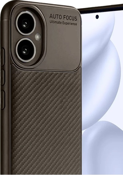 Newface Honor 400 Kılıf Auto Focus Karbon Kapak - Kahverengi